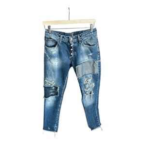 PRPS El Camino Boyfriend Taper Distressed Jeans Women size 27